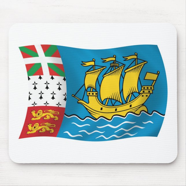 Saint Pierre och Miquelon Flagga Musmatta (Framsidan)
