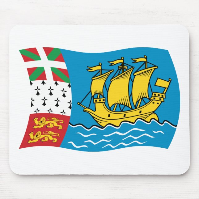 Saint Pierre och Miquelon Flagga Musmatta (Framsidan)
