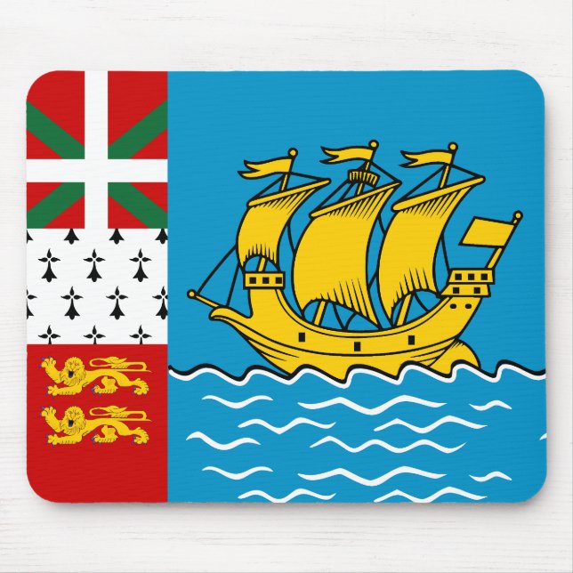 Saint Pierre och Miquelon Flagga Musmatta (Framsidan)