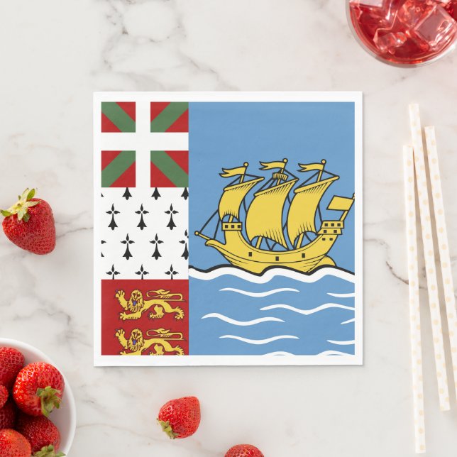 Saint Pierre och Miquelon flagga Pappersservett (Insitu)