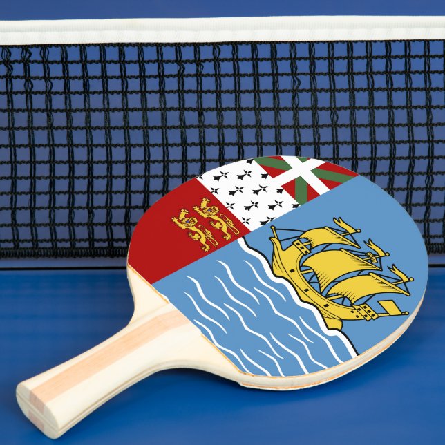 Saint Pierre och Miquelon flagga Pingisracket (Insitu)