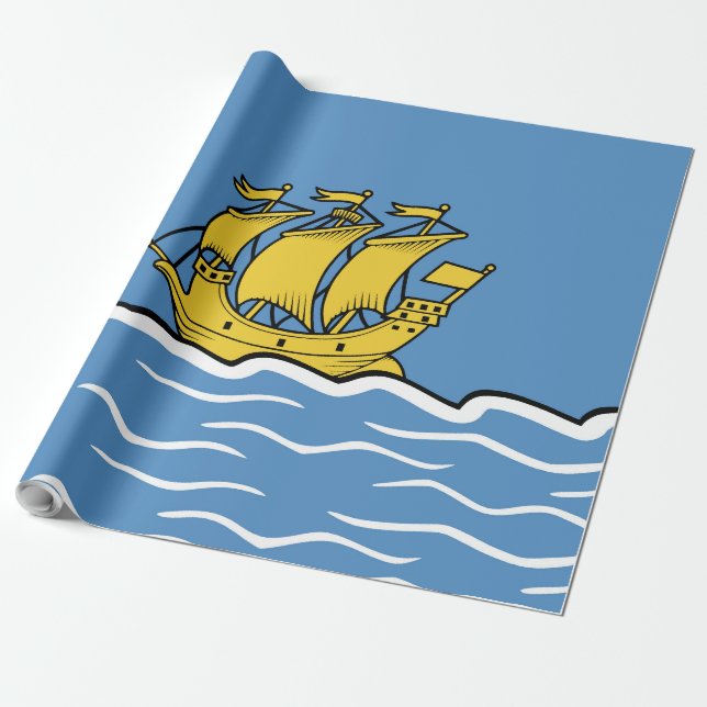 Saint Pierre och Miquelon flagga Presentpapper (Utrullad)