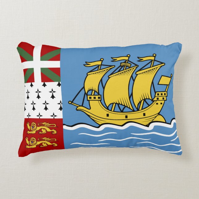 Saint Pierre och Miquelon flagga Prydnadskudde (Framsidan)