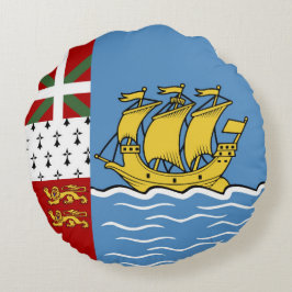 Saint Pierre och Miquelon flagga Rund Kudde