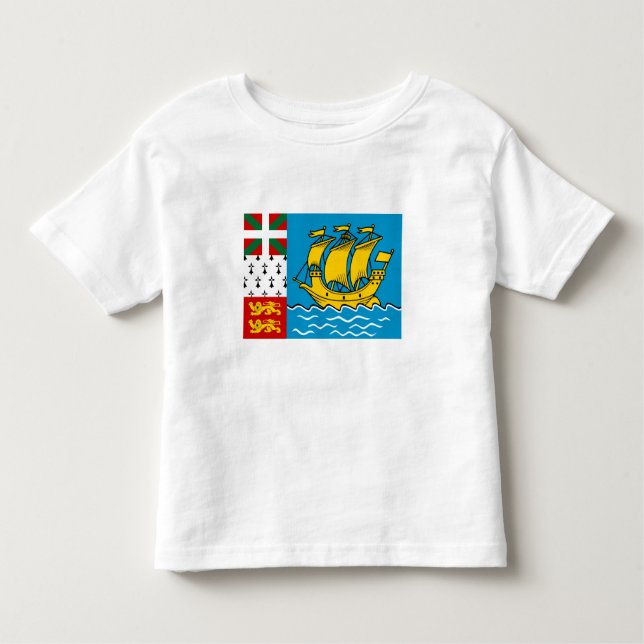 Saint Pierre och Miquelon Flagga T Shirt (Framsida)