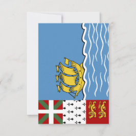 Saint Pierre och Miquelon flagga Tack Kort
