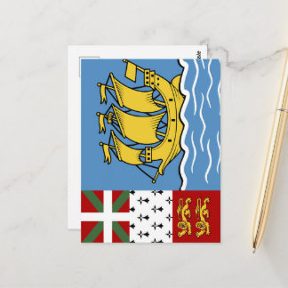 Saint Pierre och Miquelon flagga Vykort