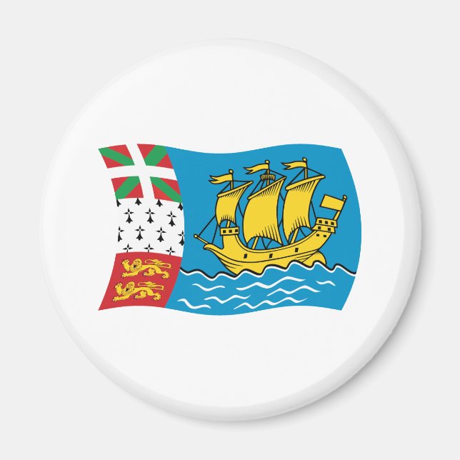 Saint Pierre och Miquelon Flaggmagnet Magnet (Framsidan)