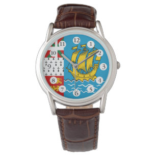 Saint Pierre och Miquelons flagga Armbandsur