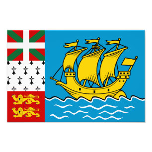 Saint Pierre och Miquelons flagga Fototryck