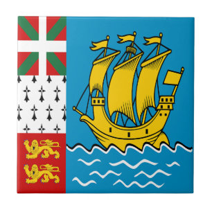 Saint Pierre och Miquelons flagga Kakelplatta
