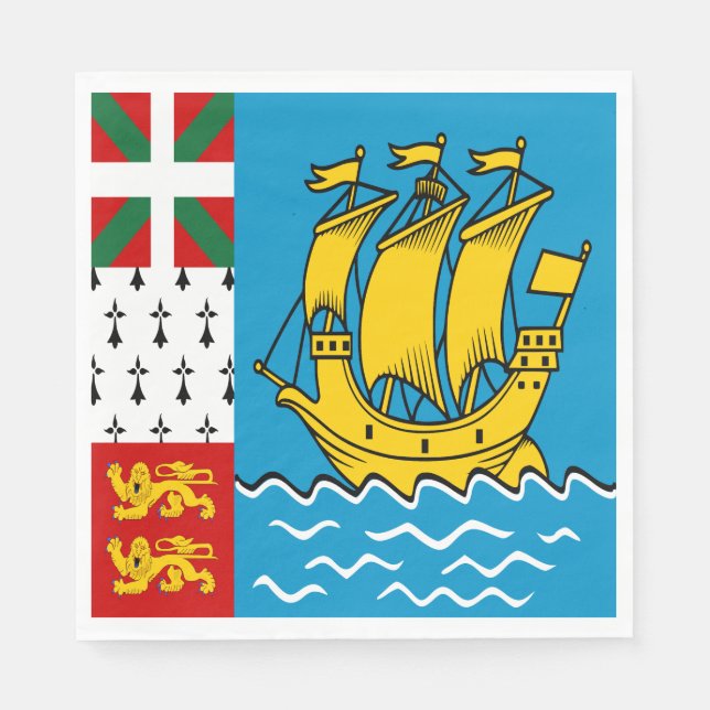 Saint Pierre och Miquelons flagga Pappersservett (Framsidan)