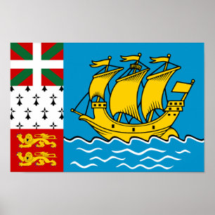 Saint Pierre och Miquelons flagga Poster
