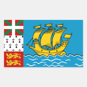 Saint Pierre och Miquelons flagga Rektangulärt Klistermärke