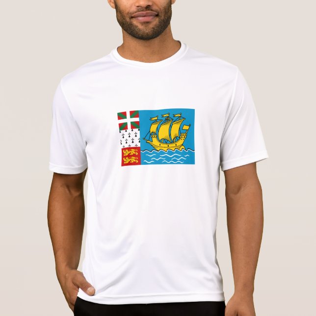 Saint Pierre och Miquelons flagga T Shirt (Framsida)