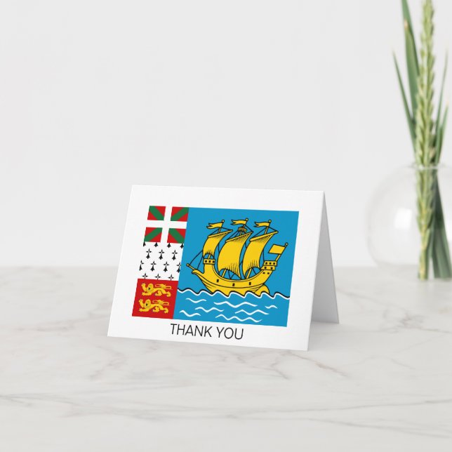 Saint Pierre och Miquelons flagga Tack Kort (Framsida)