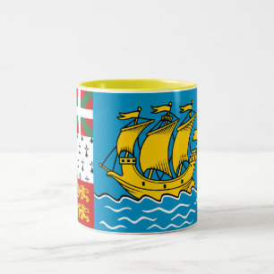 Saint Pierre och Miquelons flagga Två-Tonad Mugg