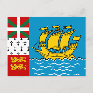 Saint Pierre och Miquelons flagga Vykort