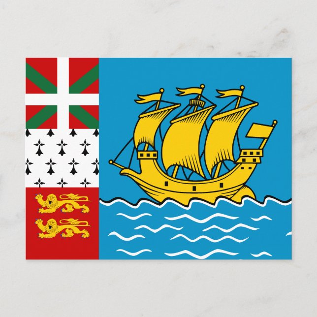 Saint Pierre och Miquelons flagga Vykort (Framsida)