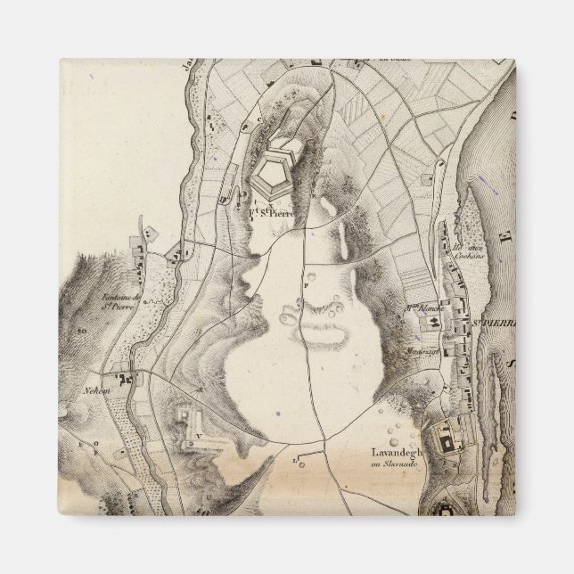 Saint Pierre Plateau Atlas Karta Magnet (Framsidan)