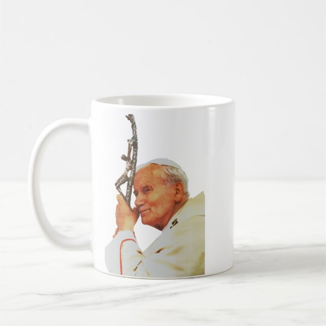 Saint Pope Johannes Paul II Kaffemugg (Vänster)