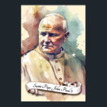 Saint Pope Johannes Paul II Poster<br><div class="desc">Den helige påven Johannes Paulus II, född Karol Wojtyła i Polen 1920, var ett av 1900-talets mest inflytelserika figurer. Som den första icke-italienska påven på över 450 år spelade han en roll i nyckel när det gällde att forma världshändelserna, särskilt i sitt hemland Polen, där hans stöd för Solidaritetsrörelsen bidrog...</div>