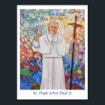 Saint Pope Johannes Paulus II poster<br><div class="desc">Den helige påven Johannes Paulus II var en av de mest resande ledarna i historien och bidrog till att få ett slut på det kommunistiska styret i Polen och andra delar av Europa. Citatet är från hans adress till ungdomen på världsungdomsdagen 2005: "Det är Jesus du kommer att få när...</div>
