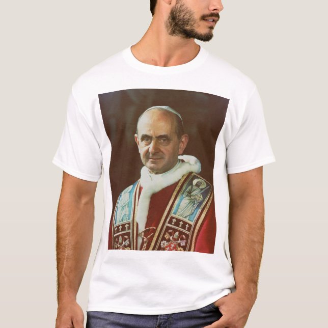 Saint Pope Paul VI Bishop från Rom T Shirt (Framsida)