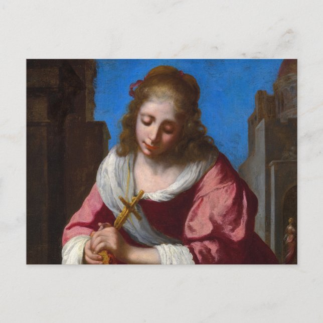 Saint Praxedis, 1655 av Johannes Vermeer Vykort (Framsida)