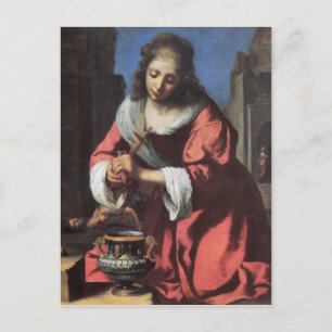 Saint Praxedis av Johannes Vermeer Vykort