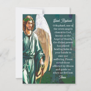 Saint Raphael Archangel Healer Angel Prayer Not Vykort