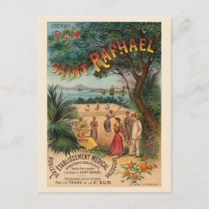 Saint-Raphaël Frankrike Vintage affisch 1893 Vykort