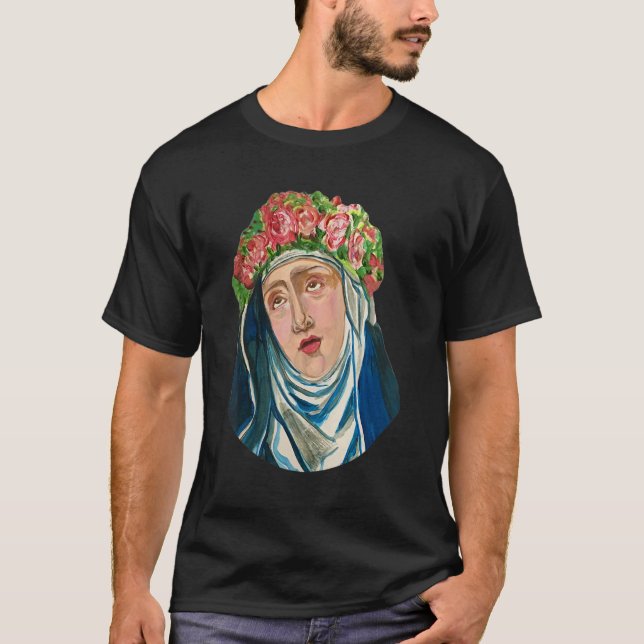 Saint Rita av Cascia Prayer katolska Patron Saint  T Shirt (Framsida)
