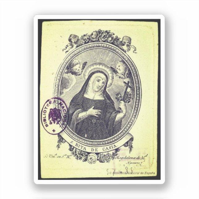 Saint Rita i Cascia Klistermärken (Framsida)