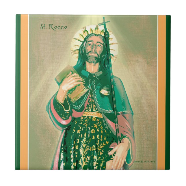 Saint Rocco - San Rocco - St. Roch Ceramic Tile Kakelplatta (Framsidan)