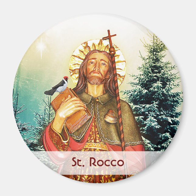 Saint Rocco - San Rocco - St. Roch Round Magnet (Framsidan)