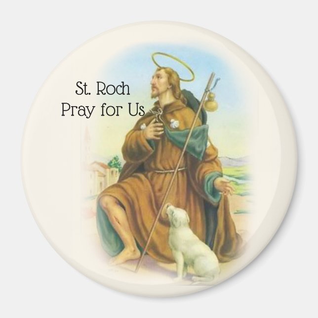 Saint Roch Rocco Italiana Patron Saint of Hundar Magnet (Framsidan)