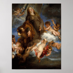 Saint Rosalie Interceding för den plague-drabbade Poster