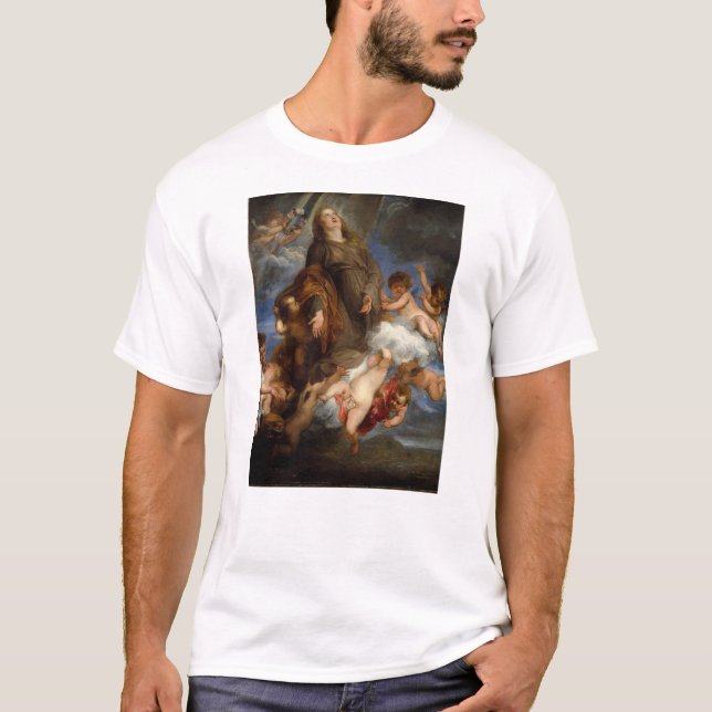 Saint Rosalie Interceding för Plague-plågan T Shirt (Framsida)