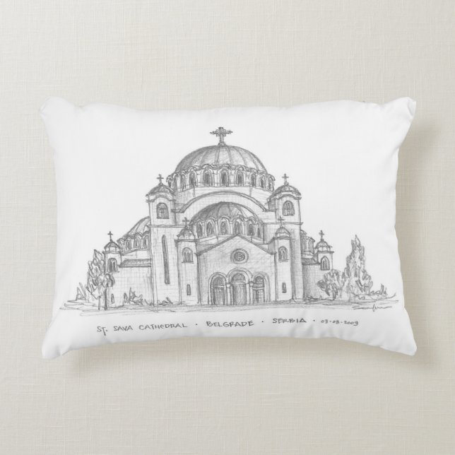 Saint Savas kyrka, Belgrad, Serbien Prydnadskudde (Framsidan)