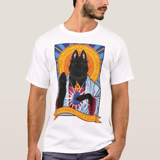 Saint Schipperke T-Shirt (Framsida)