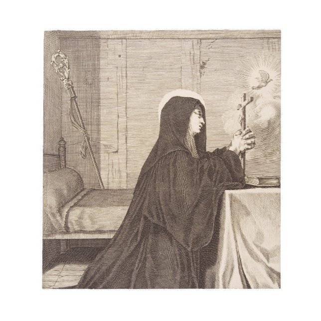 Saint Scholastica Patroness of school Anteckningsblock (Framsida)