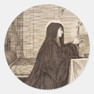 Saint Scholastica Patroness of school Runt Klistermärke