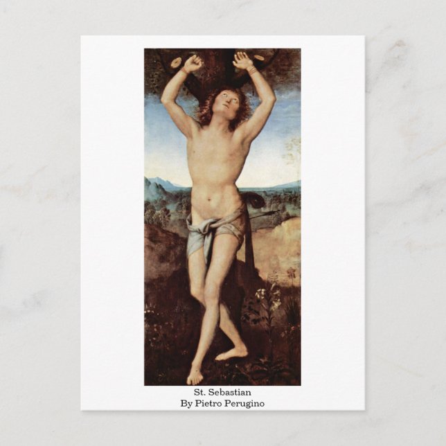 Saint Sebastian av Pietro Perugino Vykort (Framsida)