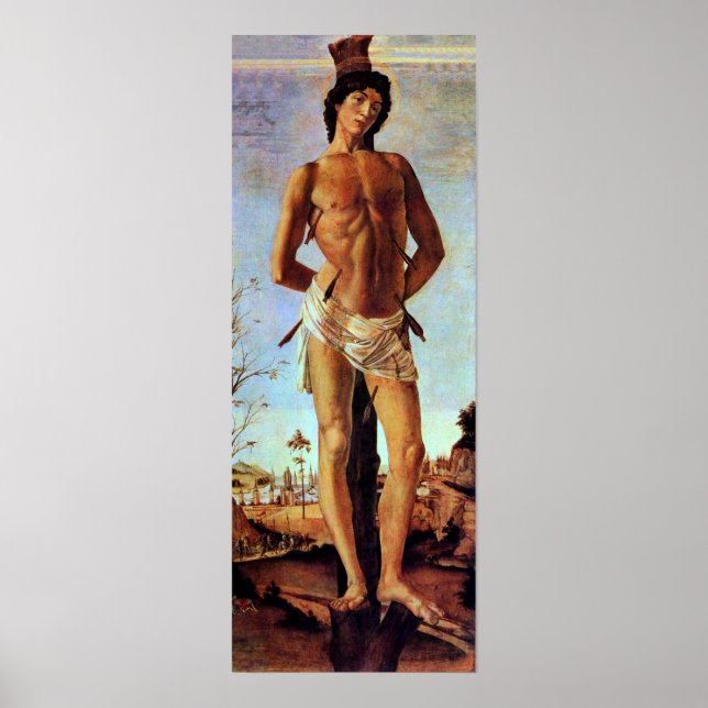 Saint Sebastian av Sandro Botticelli Poster (Framsidan)