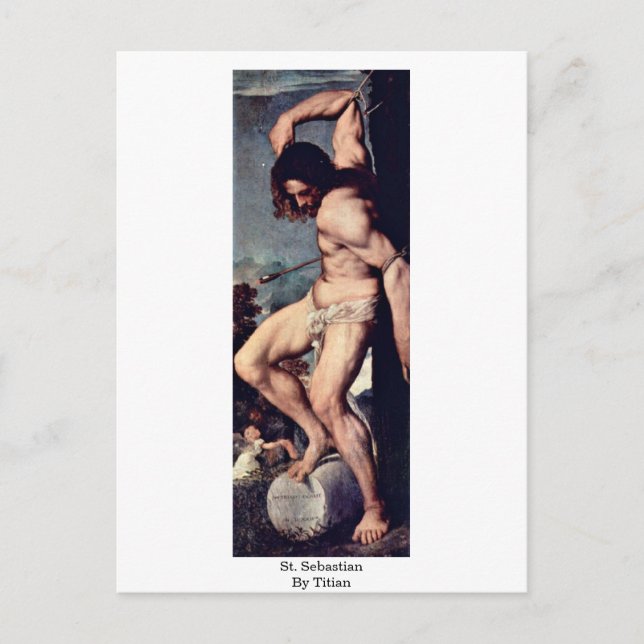 Saint Sebastian av Titian Vykort (Framsida)