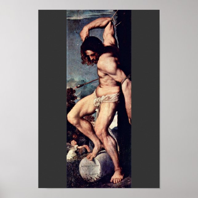 Saint Sebastian by Tizian (bästa kvalitet) Poster (Framsidan)