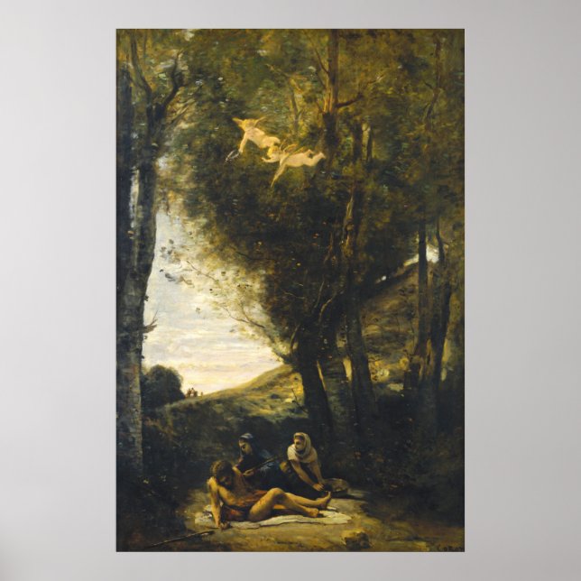 Saint Sebastian - Jean-Baptiste- Corot Fine Art Poster (Framsidan)