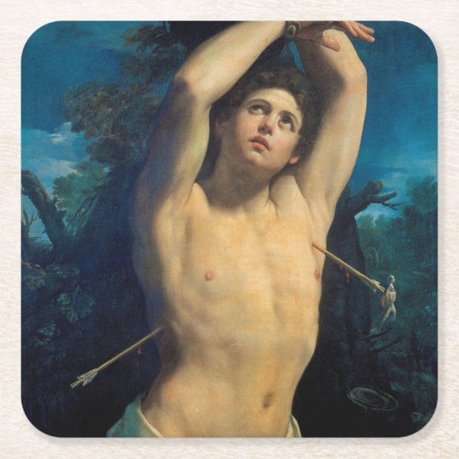 Saint Sebastian (Saint Sebastian), Guido Reni Underlägg Papper Kvadrat (Framsidan)
