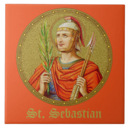 Saint Sebastian (SNV 24) (Round Image) Tile 1 Kakelplatta